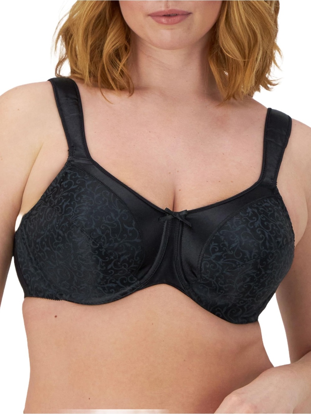 Bali Satin Tracings Full Coverage Minimizer Bra Women’s US Size 38C Black DF3562